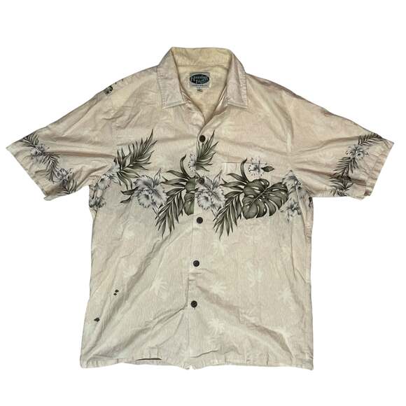 Hawaiian Islands Brand Other - Hawaiian Islands Floral Hawaiian Shirt Beige Button Up Large